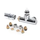 Terma chrome angled integrated thermostatic valve with immersion tube set (for Dual Fuel) - right