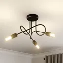 Oxford ceiling lamp, 3-bulb, black