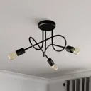 Oxford ceiling lamp, 3-bulb, black
