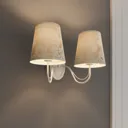 Malbo wall light in white, fabric lampshades