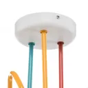 Oxford ceiling lamp 3-bulb orange/red/turquoise