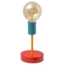 Colourful Oxford table lamp red/orange/turquoise