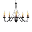 Malbo chandelier, 5-bulb in black/copper