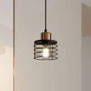 Edison hanging light in black/copper, 1-bulb