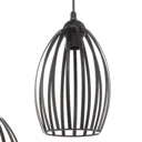 Dali hanging light in black, 3-bulb round