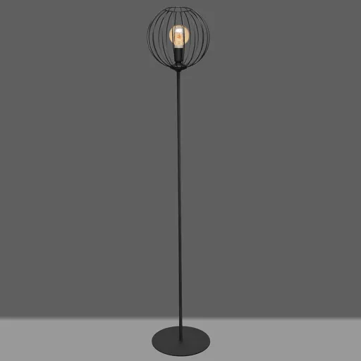 Cumera floor lamp in black with cage lampshade