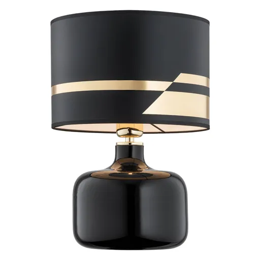 Bodo fabric table lamp, black/gold