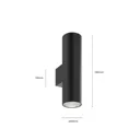 Marion wall lamp, two-bulb, black
