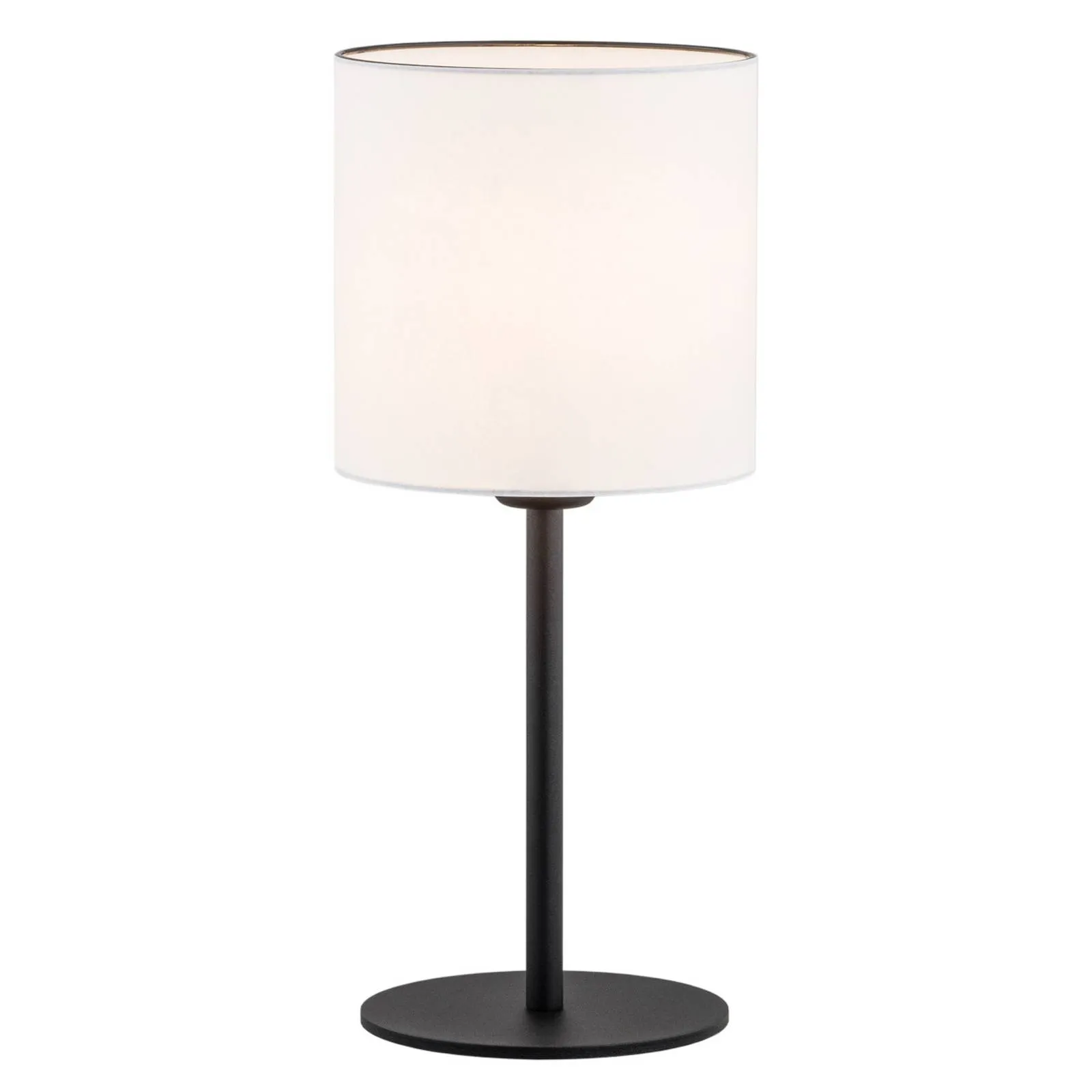 Harris table lamp, black base, white lampshade