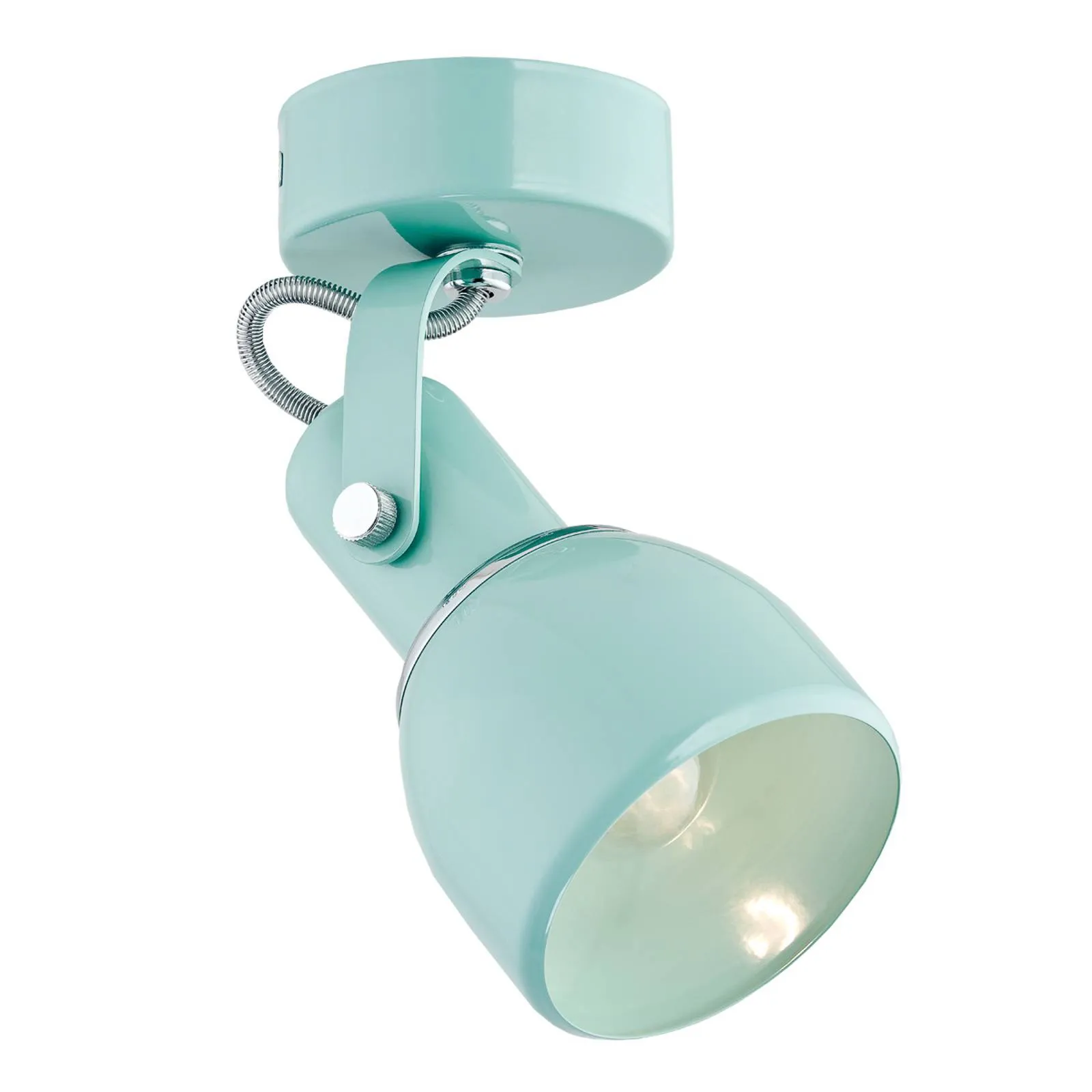 Fiord ceiling spotlight, one-bulb, mint green
