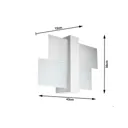 Shifted 1 wall light, glass, white