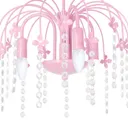 Laura chandelier, crystal rain, magenta, 3-bulb