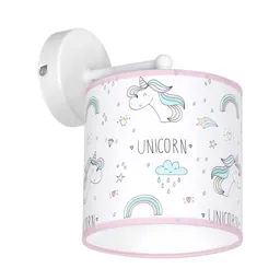 Unicorn wall light, white, unicorn motif