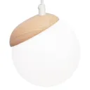 Sfera hanging light 1-bulb glass/light wood