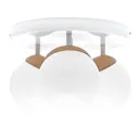 Sfera ceiling lamp 3-bulb direct round glass/wood