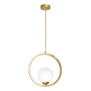 Vienna hanging light, opal glass, brass, 1-bulb