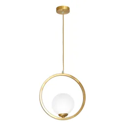 Vienna hanging light, opal glass, brass, 1-bulb