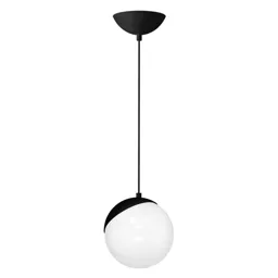 Sfera hanging light 1-bulb glass/black metal