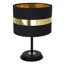 Palmira table lamp, fabric lampshade, black/gold