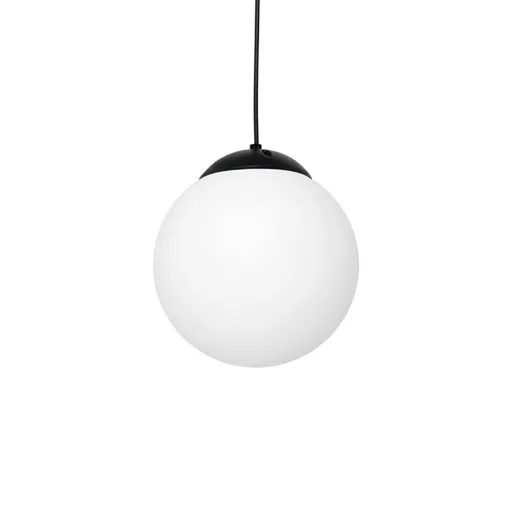 Lima hanging lamp, opal glass, black, 1-bulb