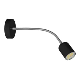 Maxi wall light with flexible arm, black
