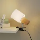Modern clip-on light Clampspots, white lampshade