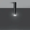 Tube ceiling light, cylindrical shape, black