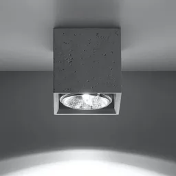 Ara ceiling light as a concrete cube 14 cm x 14 cm