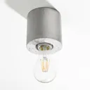 Akira ceiling light made of concrete, cylindrical