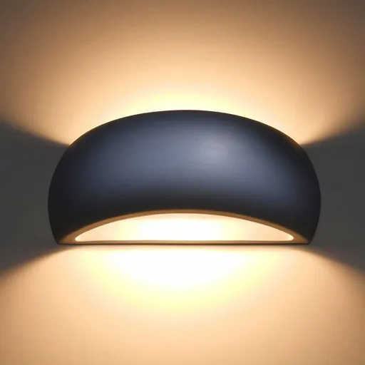 Bow wall lamp up/down ceramics grey width 32 cm