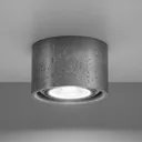 Solana ceiling spotlight concrete round 1-bulb