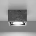 Solana ceiling spotlight concrete angular one-bulb