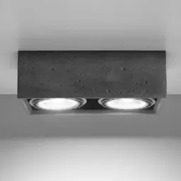 Solana ceiling spotlight concrete angular two-bulb