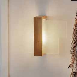 Shifted 1 wall light, glass and light wood