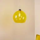 Colour hanging light, yellow glass lampshade