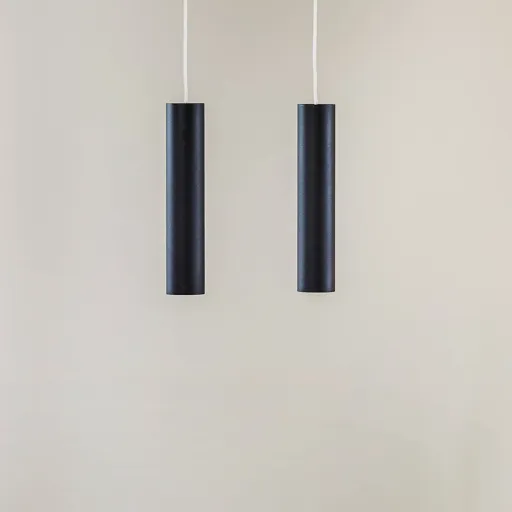 Tube hanging light, black, 2-bulb