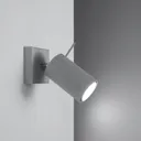 Round wall spotlight, grey, one-bulb