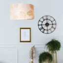Areca hanging light with leaf pattern, gold