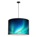 Print L hanging light sky with turquoise aurora