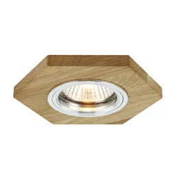 Sirion LED downlight, hexagon oiled oak
