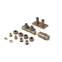 Terma Vario Twins Integrated Bright Copper Valves With Pipe Masking Set Left For Hex 50mm