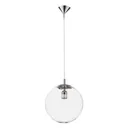 562 hanging light, clear glass, chrome cap/canopy