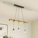 Karrl hanging light, 3-bulb, clear/brown