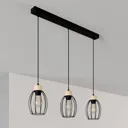 Beeke hanging light, 3-bulb, cage lampshades