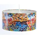 Graffiti hanging light with colourful photo print