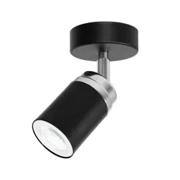 Rondo ceiling spotlight black/chrome one-bulb
