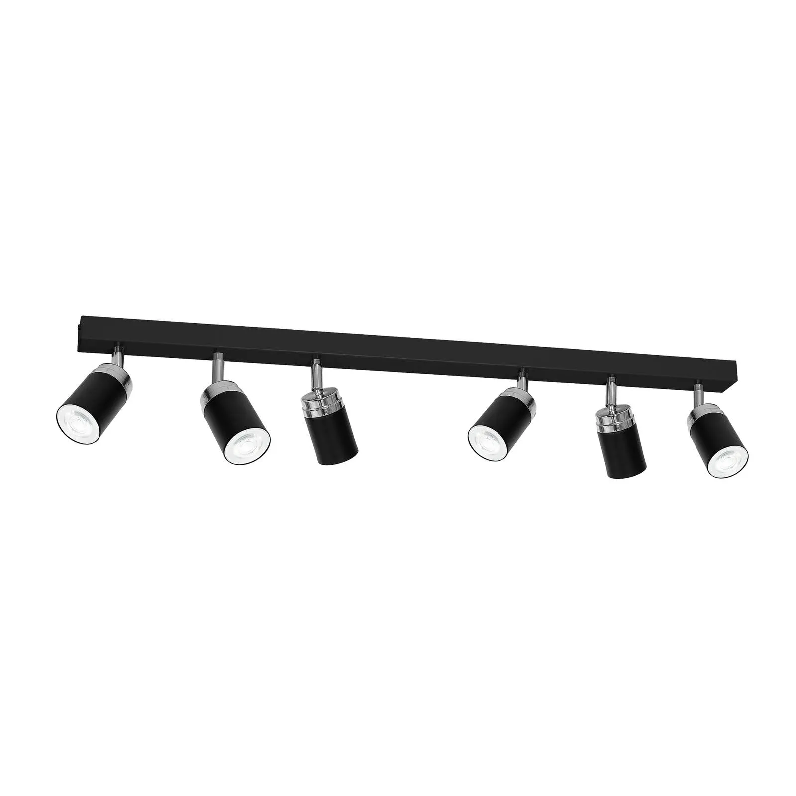 Rondo ceiling spotlight black/chrome six-bulb