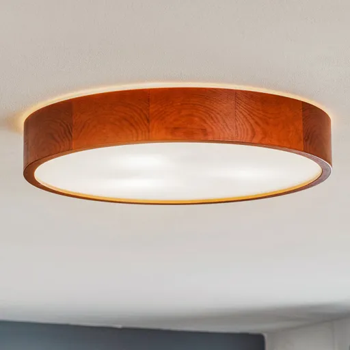 Kerio ceiling lamp, Ø 47 cm, rustic pine