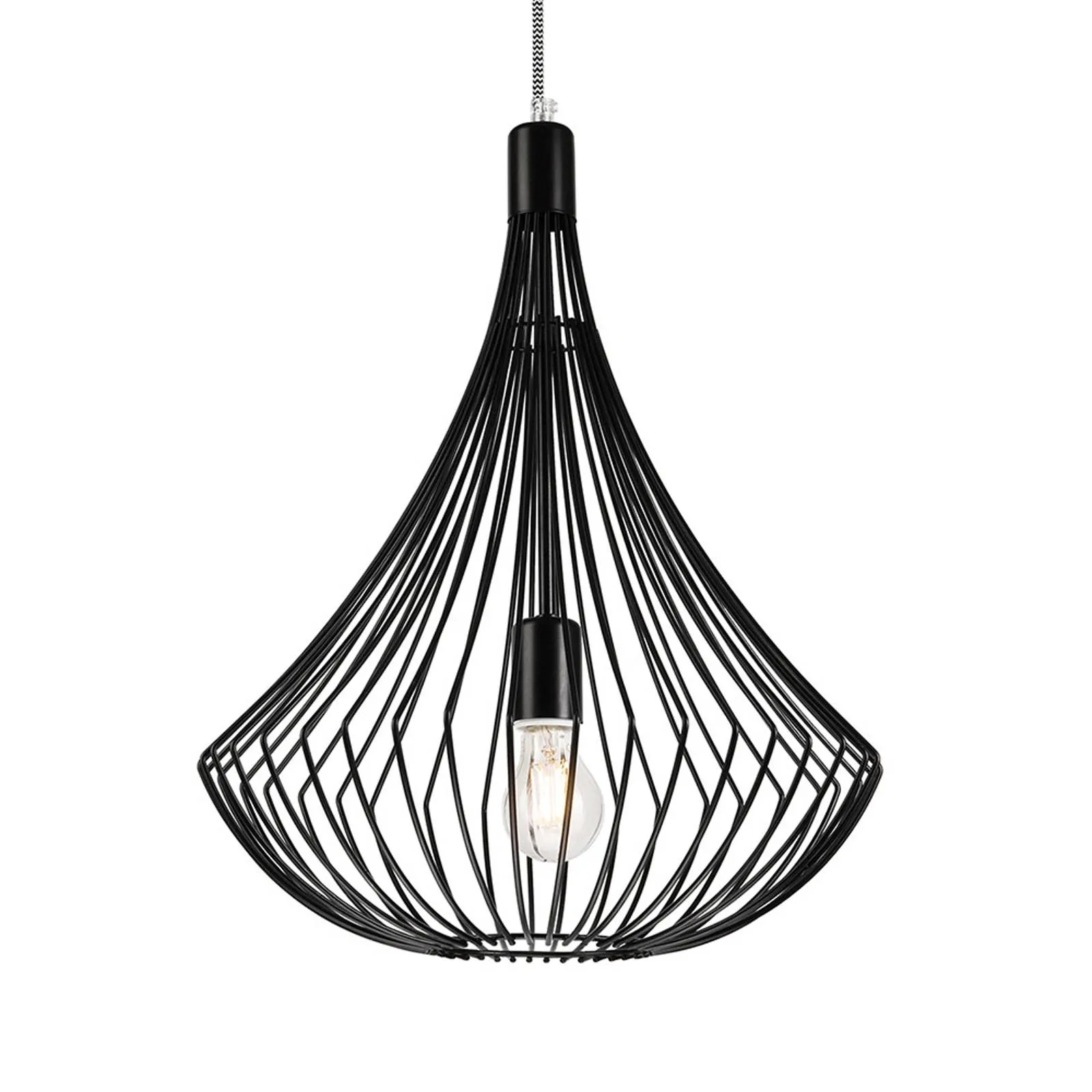 Cage pendant light in black, cage lampshade