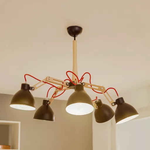 Skansen ceiling lamp 5-bulb adjustable black